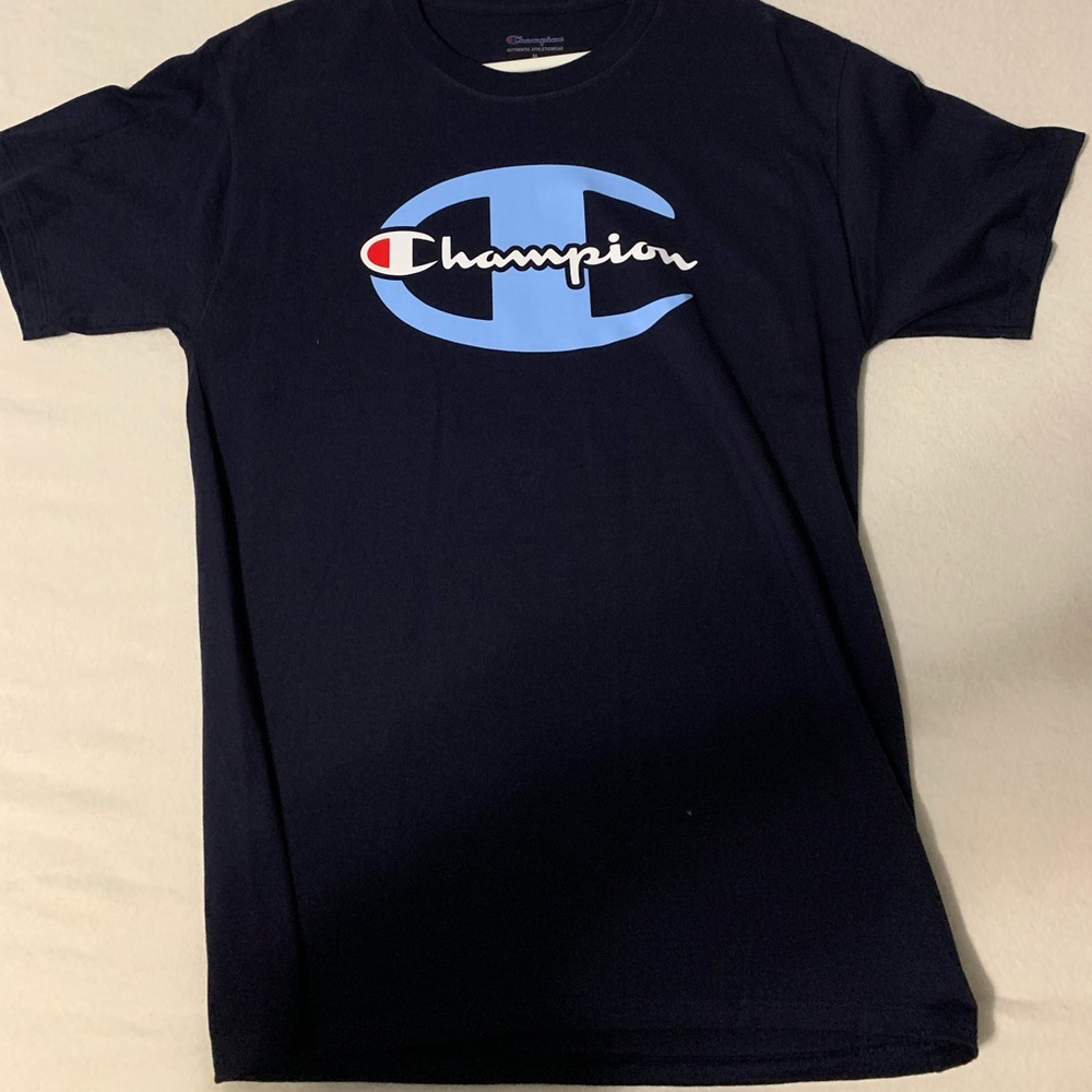 Light blue champion logo tee